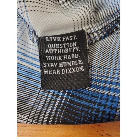 Dixxon‎ Flannel West Coast Customs Blue Black White Plaid Women's Small Button - Picture 8 of 13